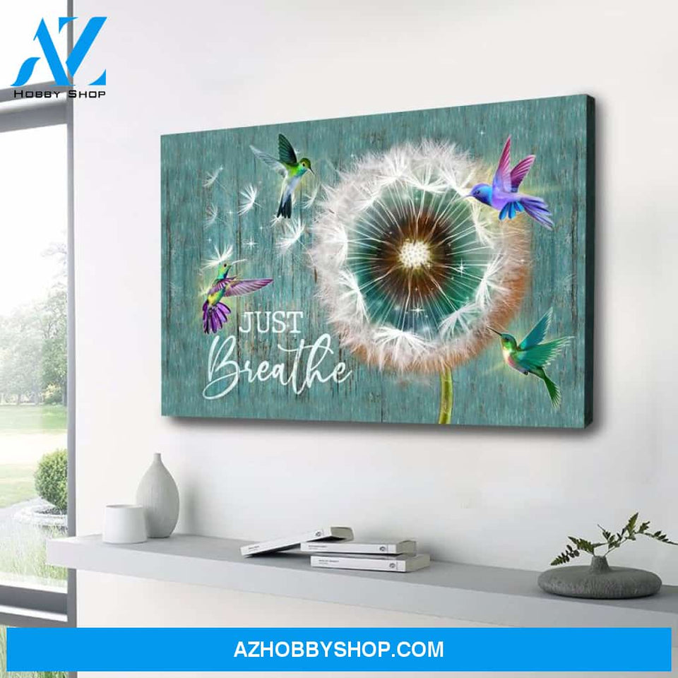Hummingbird Just Breathe Premium Canvas Wall Art