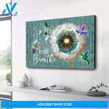 Hummingbird Just Breathe Premium Canvas Wall Art