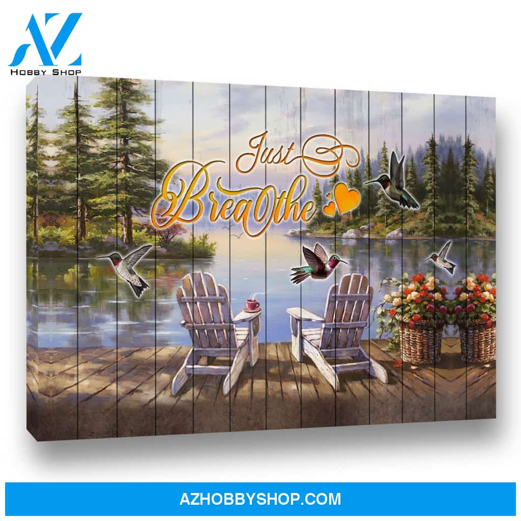 Hummingbird Just Breathe Premium Canvas Wall Art