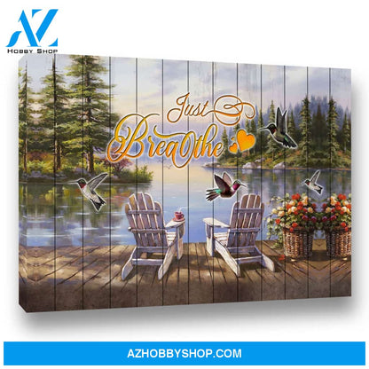Hummingbird Just Breathe Premium Canvas Wall Art