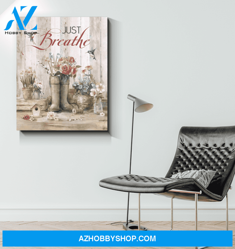 Hummingbird Just Breathe Premium Canvas Wall Art