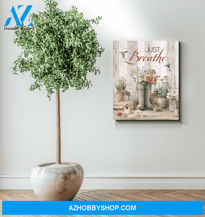 Hummingbird Just Breathe Premium Canvas Wall Art