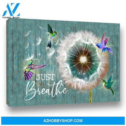 Hummingbird Just Breathe Premium Canvas Wall Art