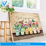 Hummingbird & King Protea God Says You Are Wall Art Canvas