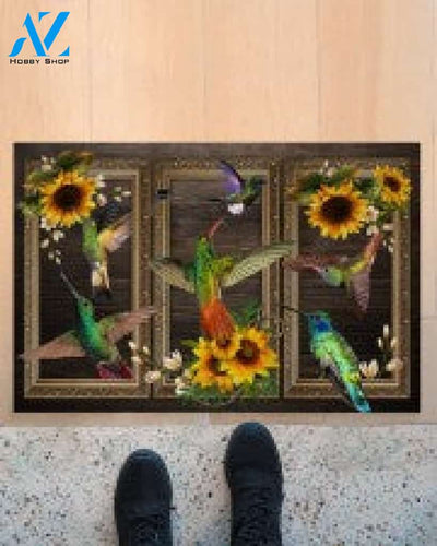 Hummingbird Lovely Sunflowers Gift For You Doormat