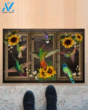 Hummingbird Lovely Sunflowers Indoor And Outdoor Doormat Gift For Hummingbird Lovers Birthday Gift Decor Warm House Gift Welcome Mat