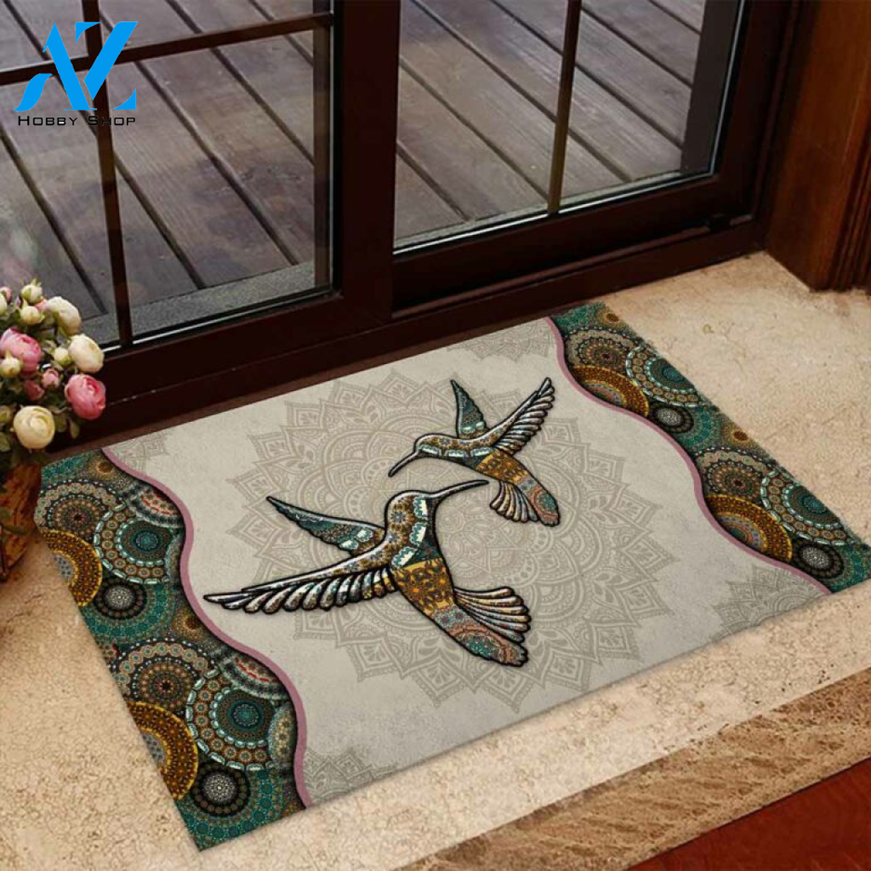 Hummingbird Mandala Doormat | Welcome Mat | House Warming Gift