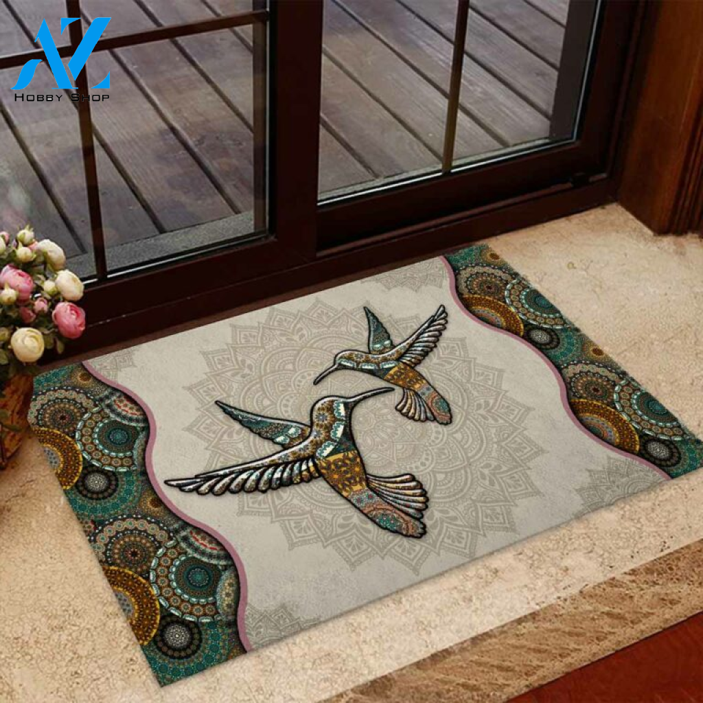 Hummingbird Mandala Doormat | Welcome Mat | House Warming Gift