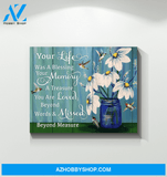 Hummingbird Memorial Premium Wall Art Canvas - Your Life Was a Blessing Premium Canvas