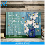 Hummingbird Memorial Premium Wall Art Canvas - Your Life Was a Blessing Premium Canvas