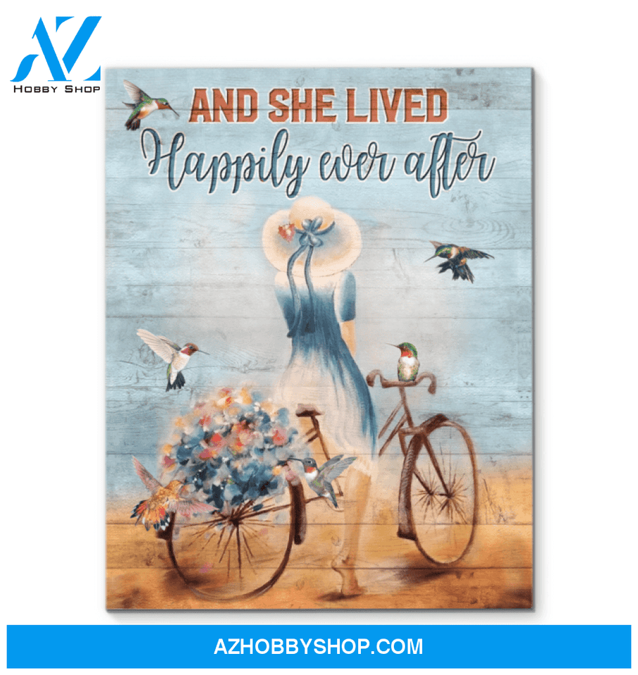 Hummingbird Premium Wall Art Canvas - And They Lived Happily Ever After Premium Canvas