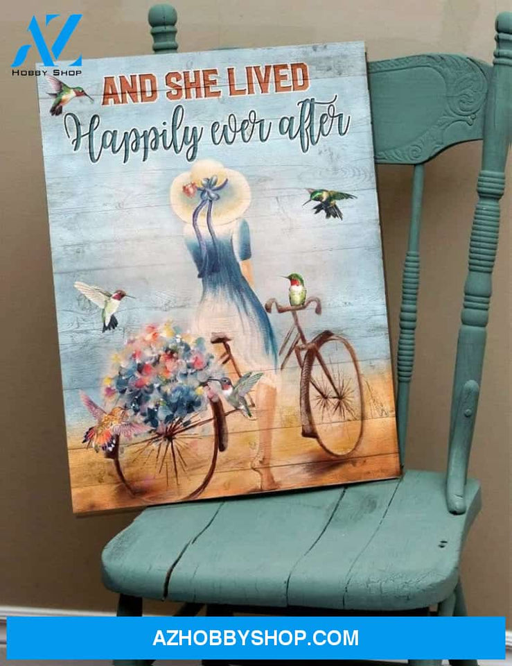 Hummingbird Premium Wall Art Canvas - And They Lived Happily Ever After Premium Canvas