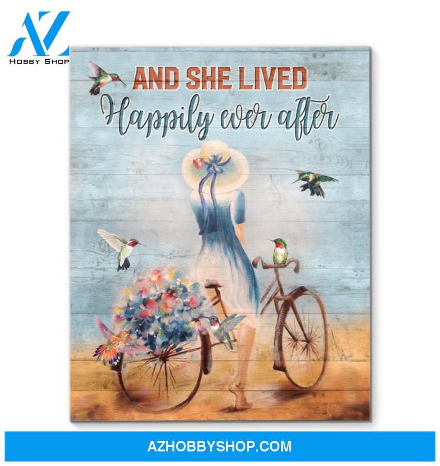 Hummingbird Premium Wall Art Canvas - And They Lived Happily Ever After Premium Canvas