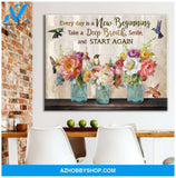 Hummingbird Premium Wall Art Canvas - Every Day Is New Beginning Premium Canvas