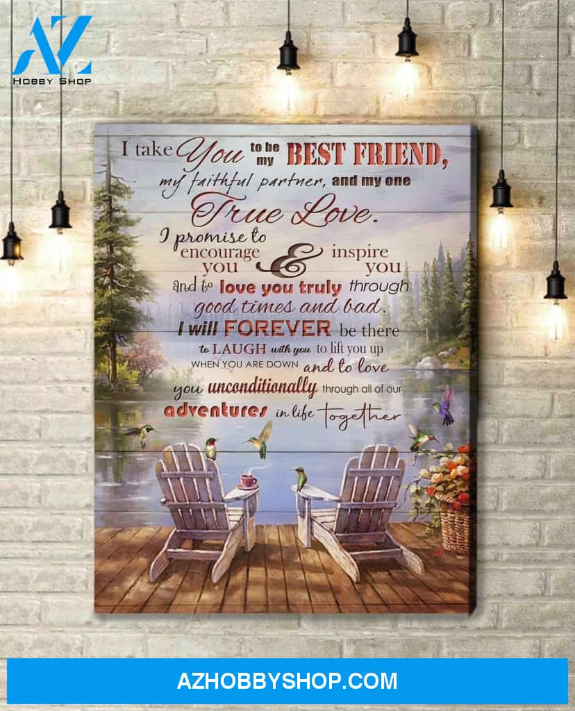Hummingbird Premium Wall Art Canvas - I Take You To Be My Best Friend Premium Canvas