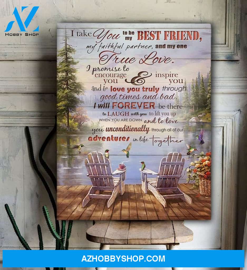 Hummingbird Premium Wall Art Canvas - I Take You To Be My Best Friend Premium Canvas