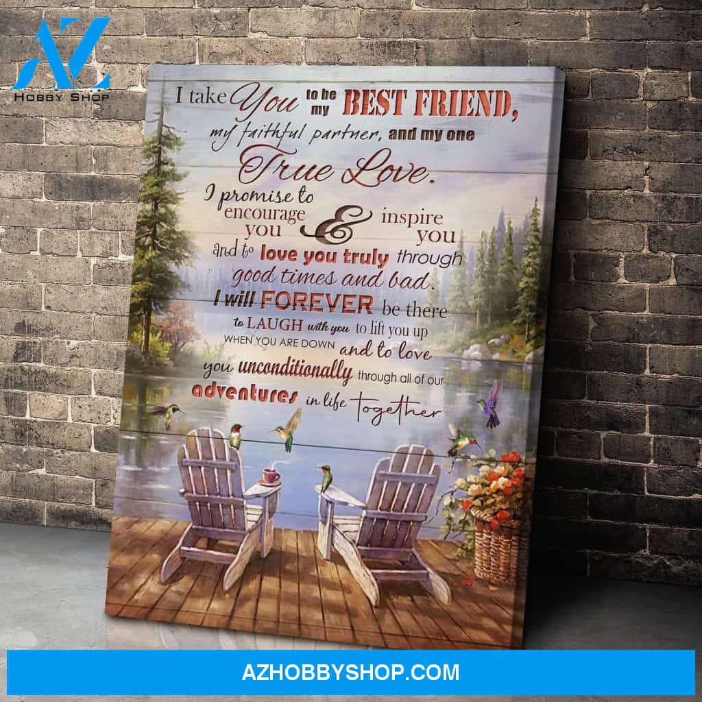 Hummingbird Premium Wall Art Canvas - I Take You To Be My Best Friend Premium Canvas