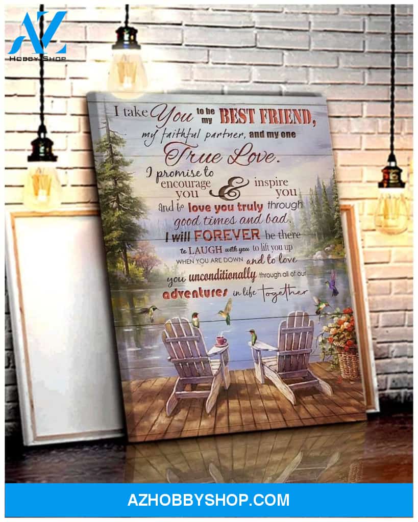 Hummingbird Premium Wall Art Canvas - I Take You To Be My Best Friend Premium Canvas