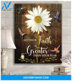 Hummingbird Premium Wall Art Canvas - Let Your Faith Be Bigger Than Your Fear Premium Canvas
