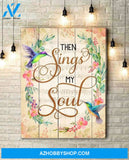 Hummingbird Premium Wall Art Canvas - Then Sings My Soul Premium Canvas