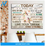 Hummingbird Premium Wall Art Canvas - Today is a Brand New Day Premium Canvas