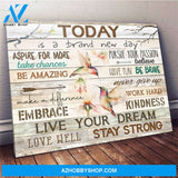 Hummingbird Premium Wall Art Canvas - Today is a Brand New Day Premium Canvas