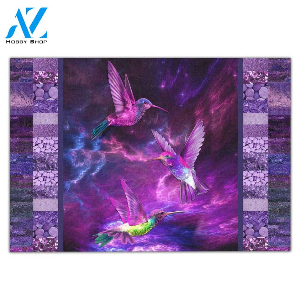 Hummingbird Purple Doormat