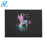 Hummingbird Ribbon Breast Cancer Awareness Indoor and Outdoor Doormat Warm House Gift Welcome Mat Gift for Friend Family