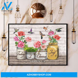 Hummingbird Rose Today I Choose Joy Canvas And Poster, Wall Decor Visual Art