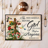 Hummingbird She Who Kneel Before God Can Stand Before Anyone Paper Poster No Frame Matte Canvas Wall Decor