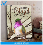 Hummingbird Simply Blessed Canvas Wall Art