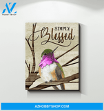 Hummingbird Simply Blessed Canvas Wall Art