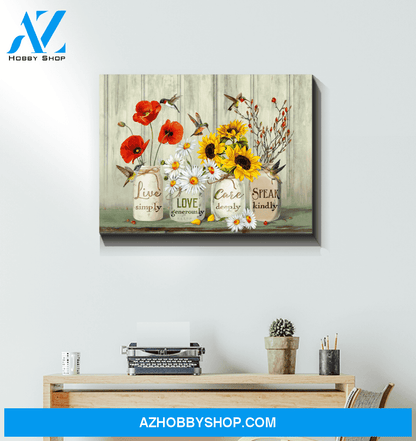 Hummingbird Speak Kindly Canvas Wall Art