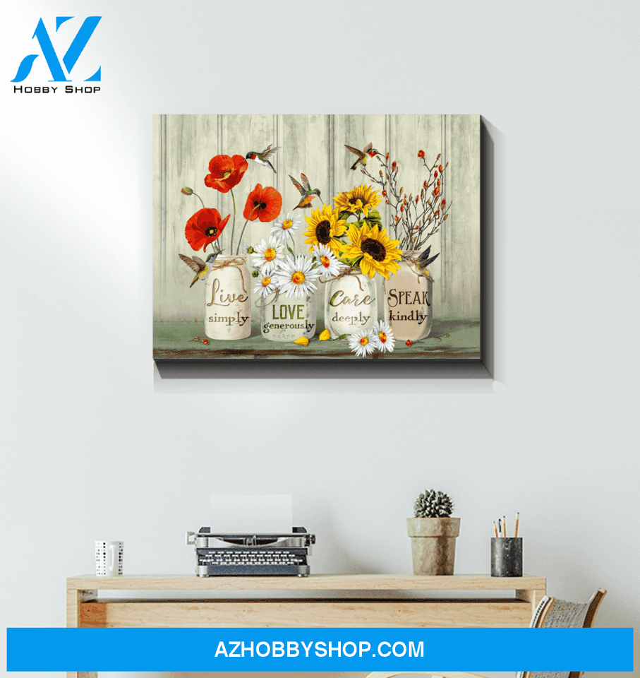 Hummingbird Speak Kindly Canvas Wall Art