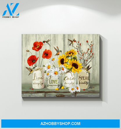 Hummingbird Speak Kindly Canvas Wall Art