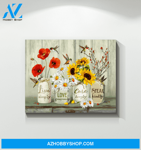 Hummingbird Speak Kindly Canvas Wall Art