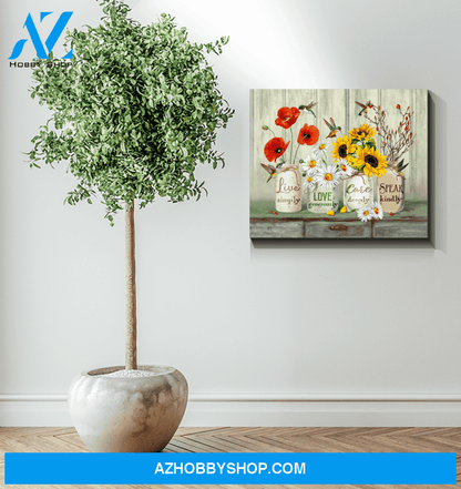 Hummingbird Speak Kindly Canvas Wall Art