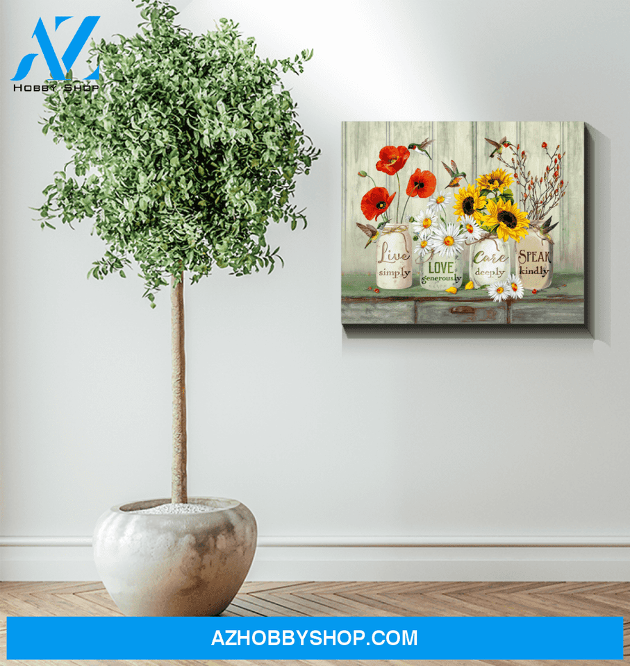 Hummingbird Speak Kindly Canvas Wall Art