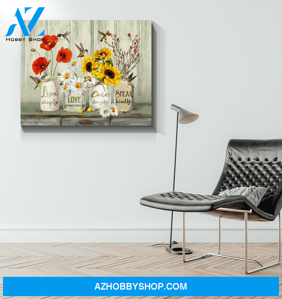 Hummingbird Speak Kindly Canvas Wall Art