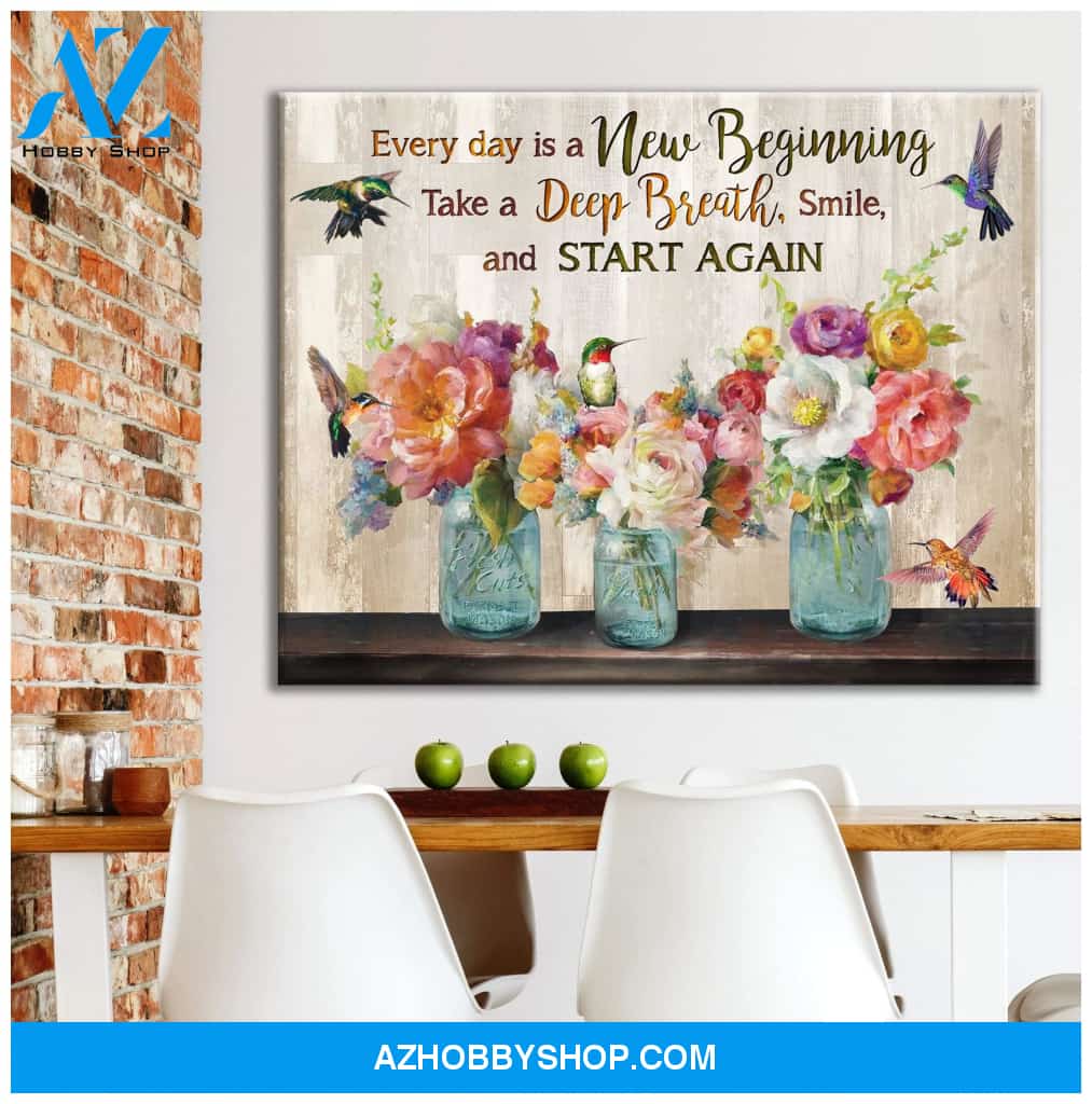 Hummingbird Start Again Canvas Wall Art