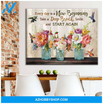 Hummingbird Start Again Canvas Wall Art