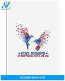 Hummingbird stay strong american poster