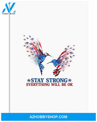 Hummingbird stay strong american poster