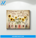 Hummingbird Sunflower In A World Canvas Wall Art