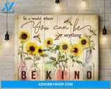 Hummingbird Sunflower In A World Canvas Wall Art