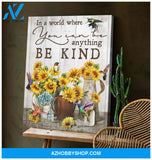 Hummingbird + Sunflower Premium Wall Art Canvas