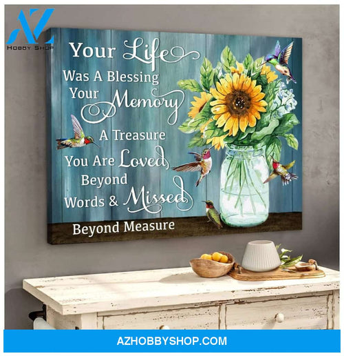 Hummingbird, Sunflower Your Life Canvas Wall Art