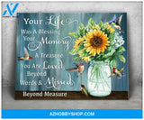 Hummingbird, Sunflower Your Life Canvas Wall Art