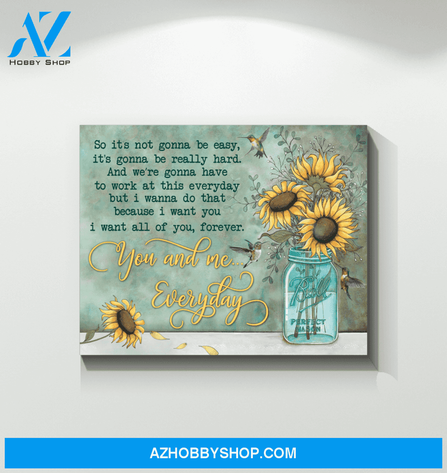Hummingbird Sunflowers Premium Wall Art Canvas - You And Me Everyday Premium Canvas