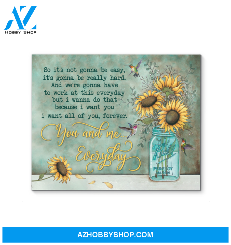 Hummingbird Sunflowers Premium Wall Art Canvas - You And Me Everyday Premium Canvas